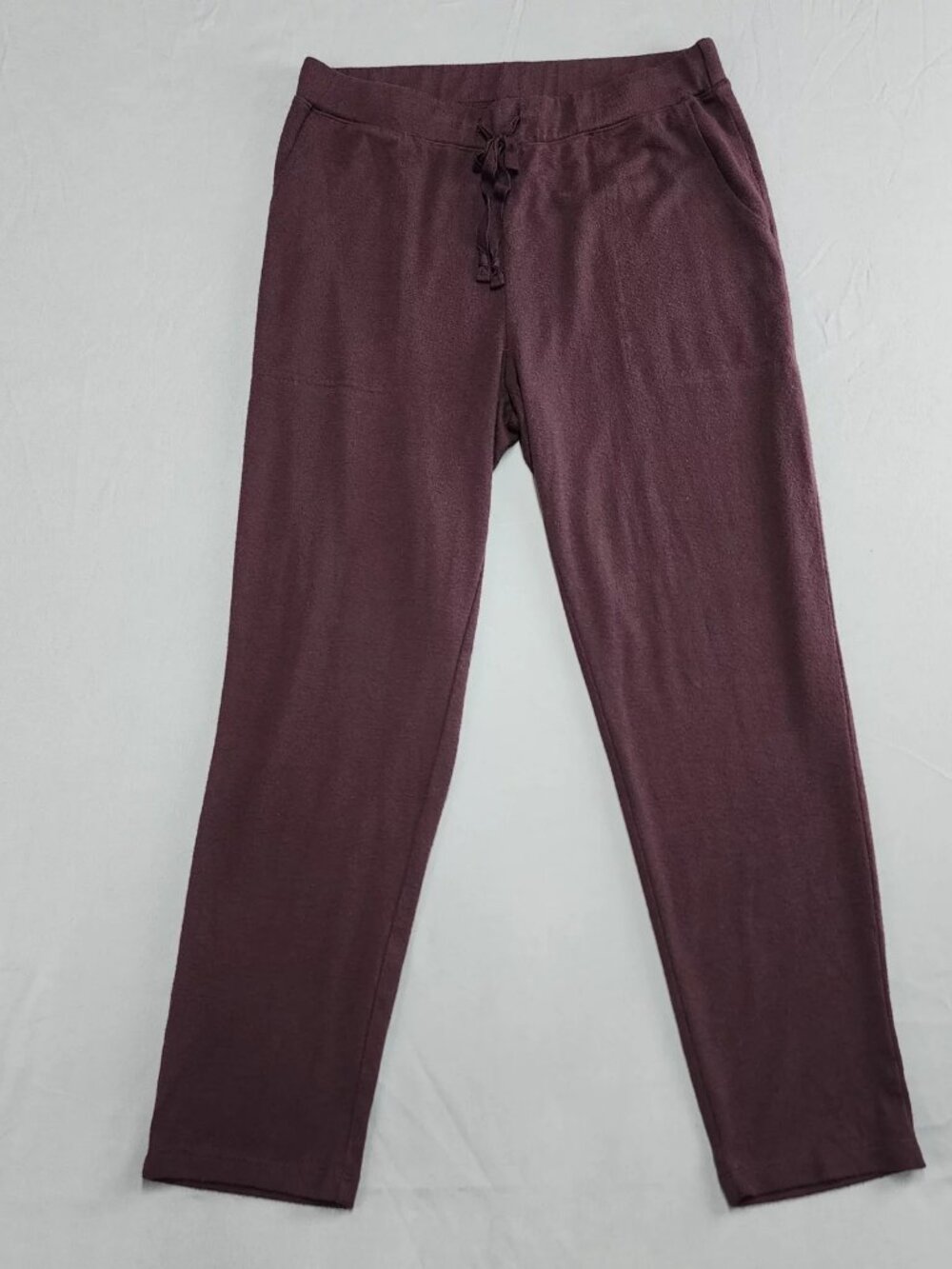 Max and Mia Womens Jogger Pants Size L Burgundy Knit Drawstring Pockets